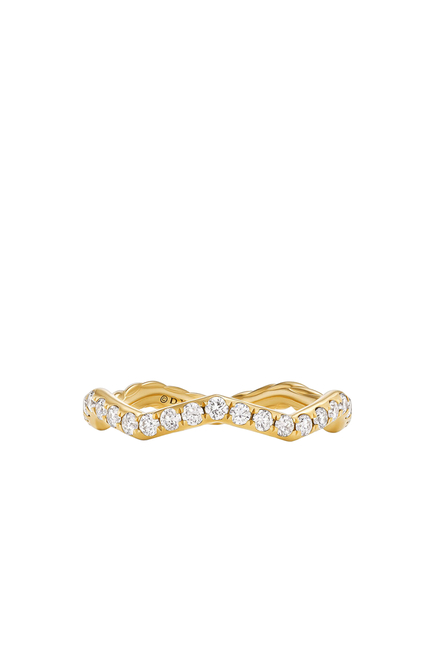 Zig Zag Stax Ring, 18K Yellow Gold & Diamonds